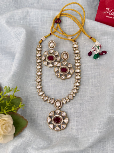 Kundan Designer Necklace Premium Short Set | N1051 - Mahilas