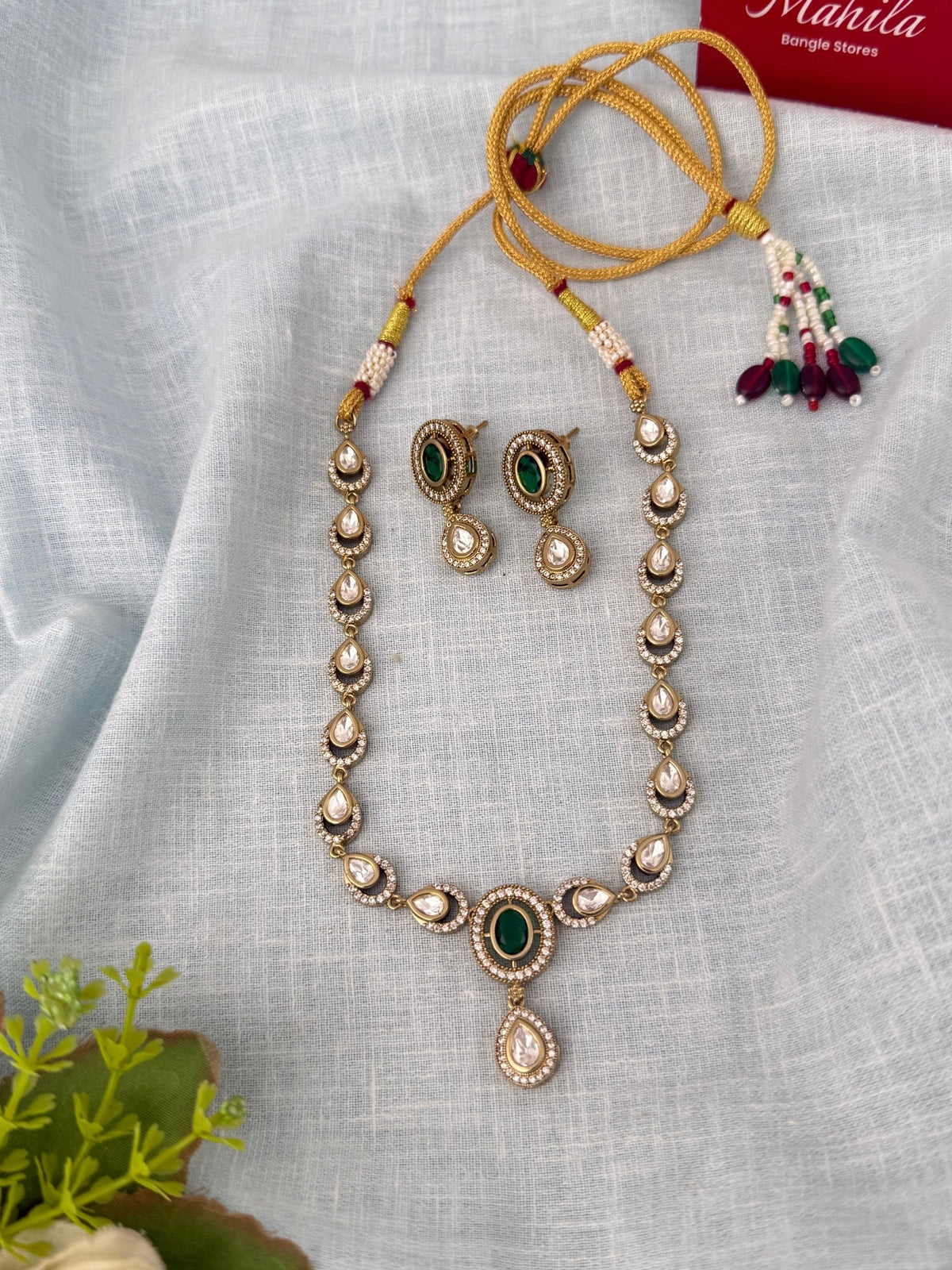 Kundan Designer Necklace Premium Short Set | N1053 - Mahilas