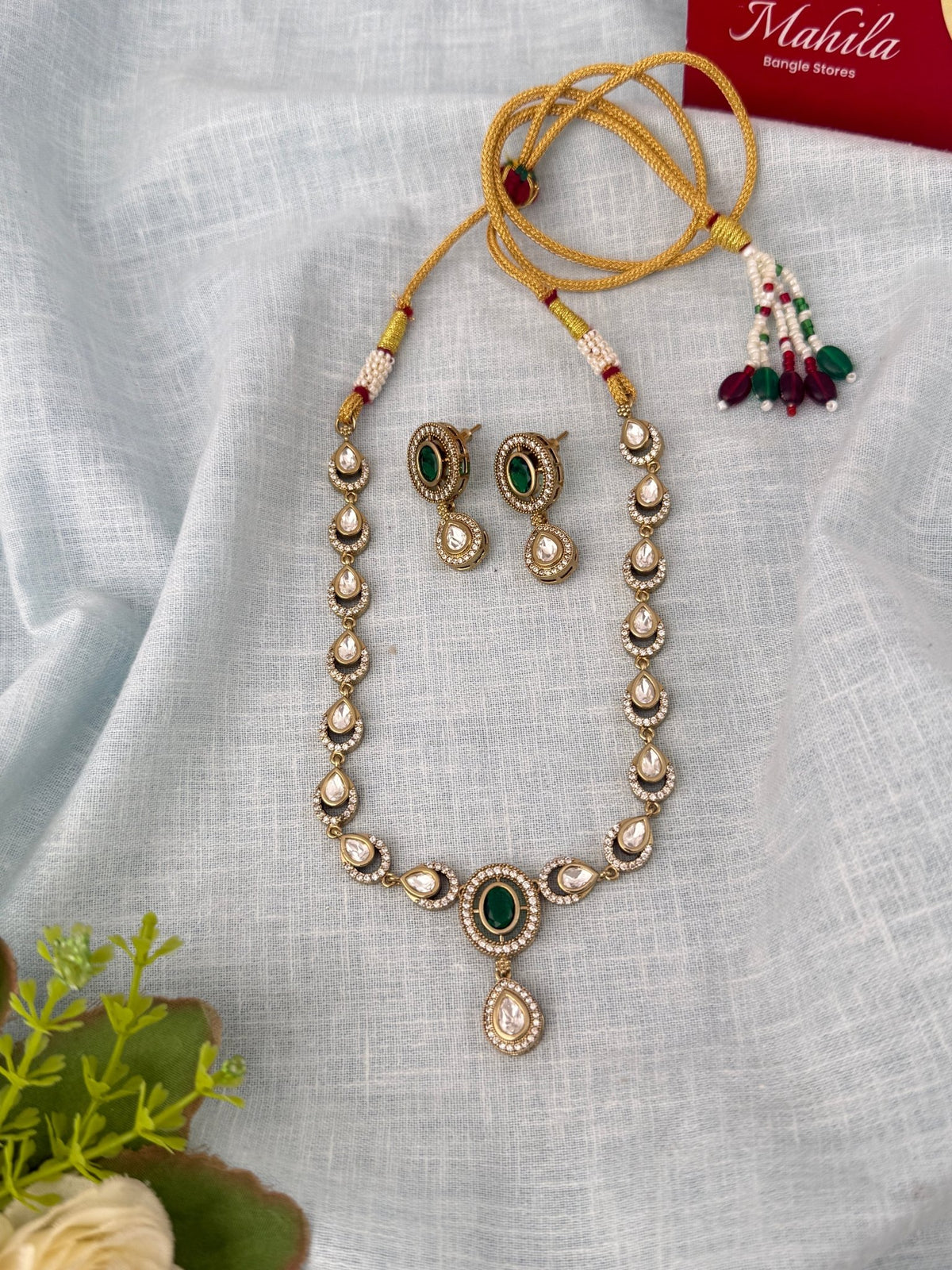 Kundan Designer Necklace Premium Short Set | N1053 - Mahilas