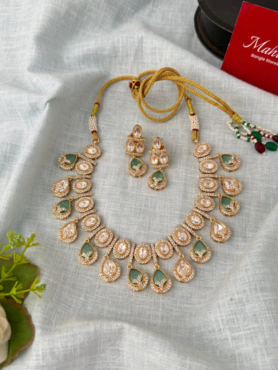 Kundan Designer Necklace Premium Short Set | N1060 - Mahilas