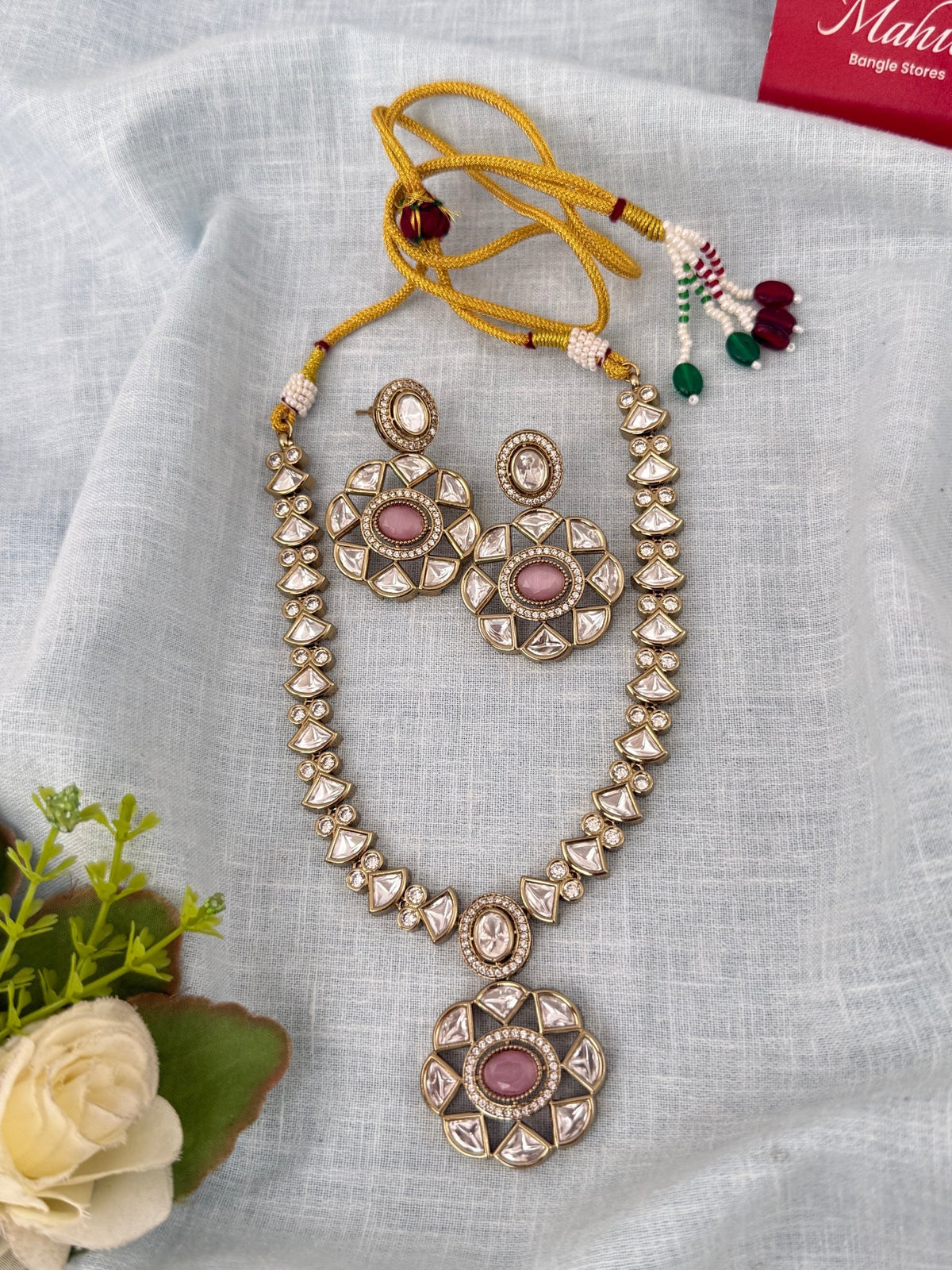 Kundan Designer Necklace Premium Short Set | N1062 - Mahilas