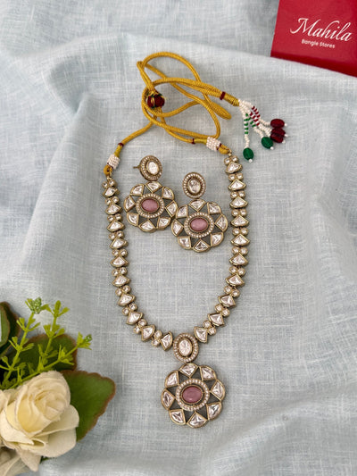 Kundan Designer Necklace Premium Short Set | N1062 - Mahilas