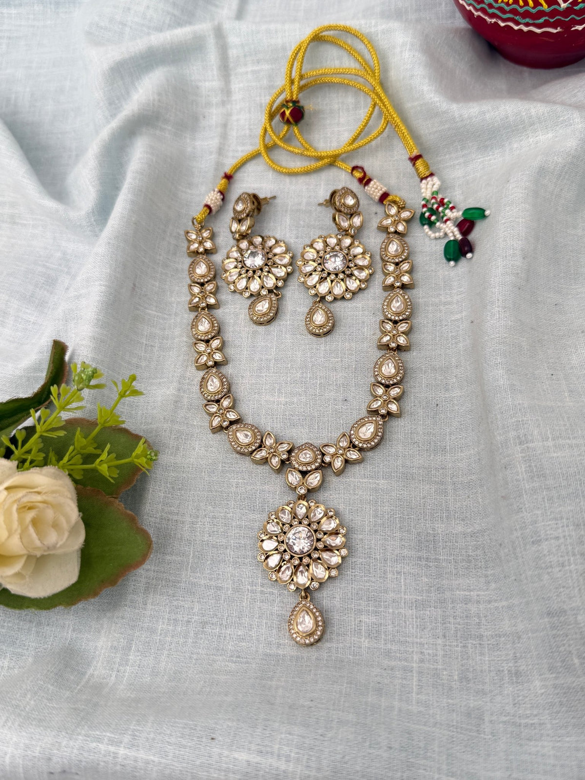 Kundan Designer Necklace Premium Short Set | N1263 - Mahilas