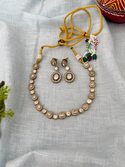 Kundan Designer Necklace Premium Short Set | N1263 - Mahilas