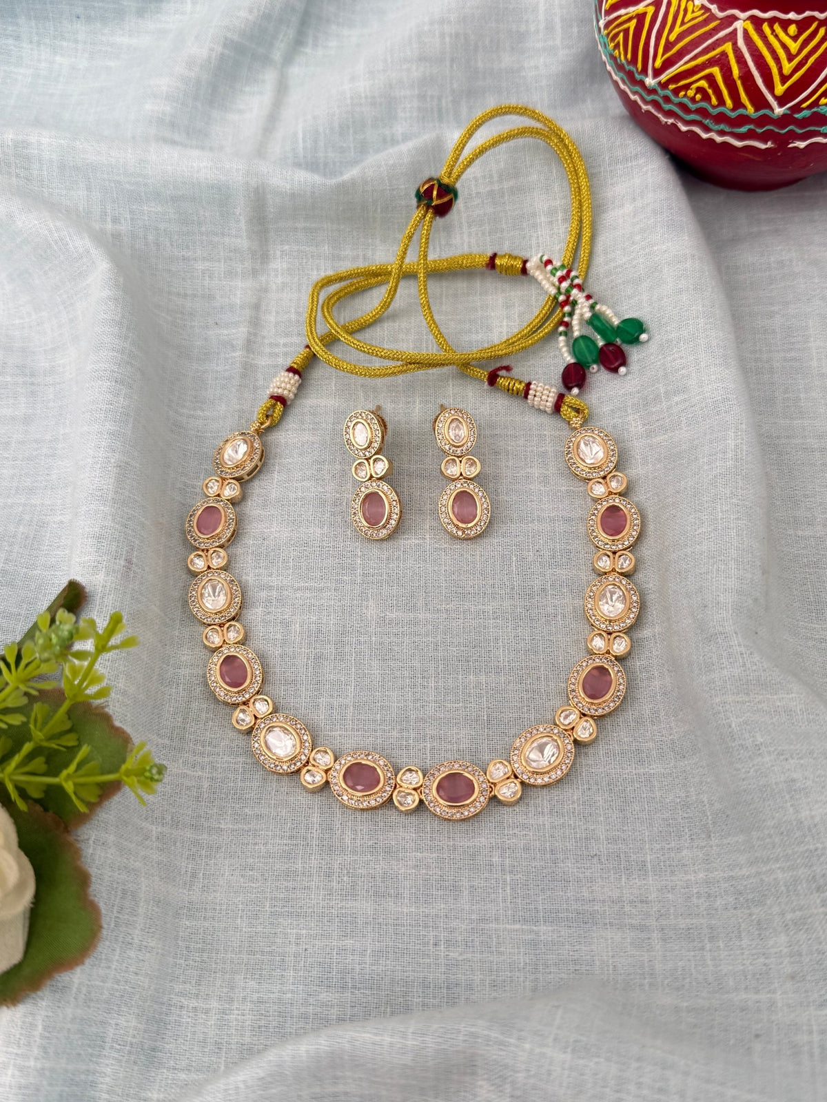 Kundan Designer Necklace Premium Short Set | N1265 - Mahilas