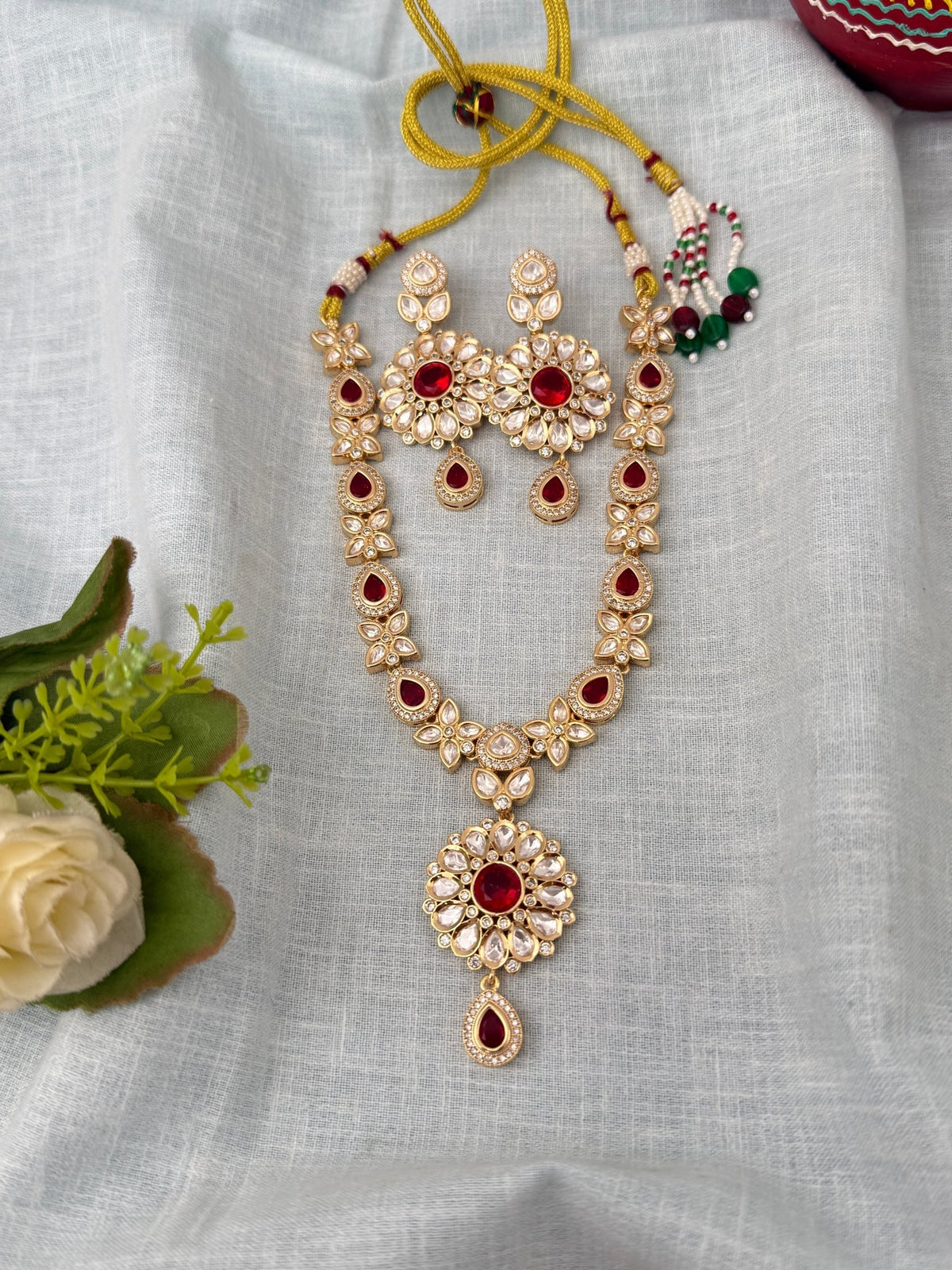 Kundan Designer Necklace Premium Short Set | N1269 - Mahilas