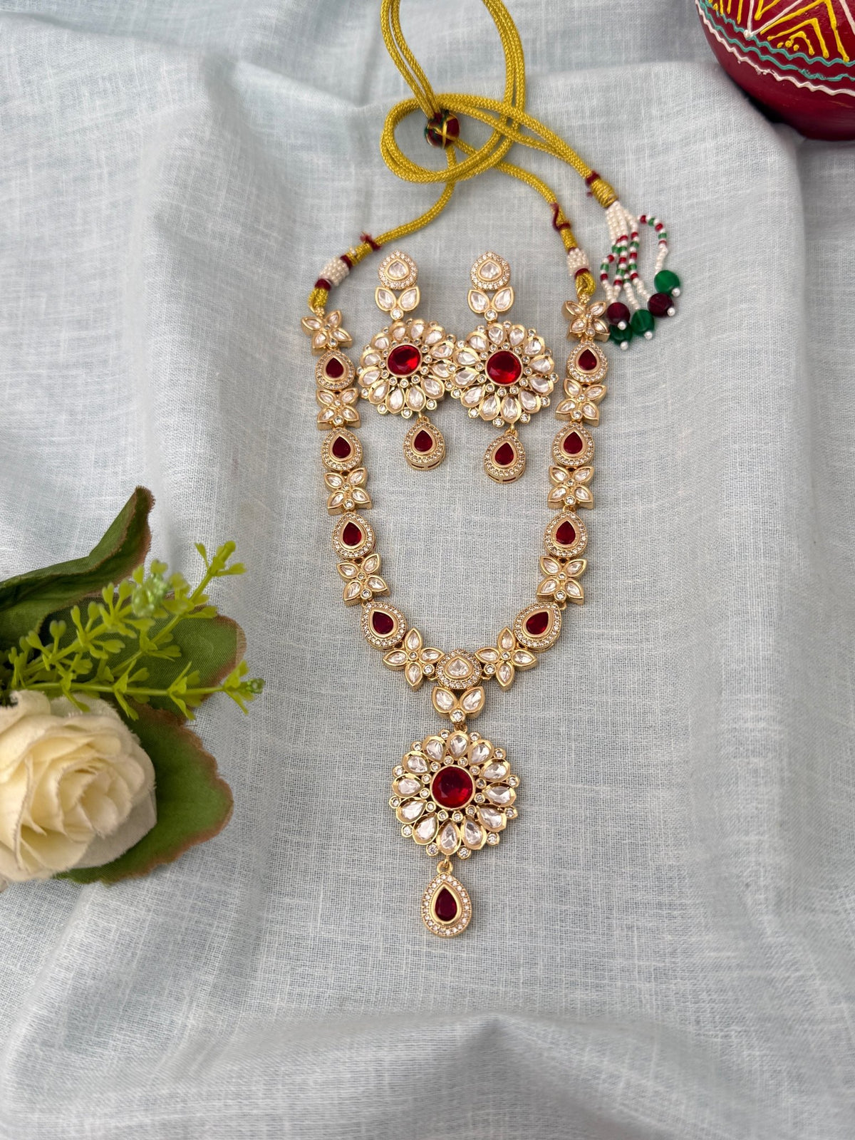 Kundan Designer Necklace Premium Short Set | N1269 - Mahilas
