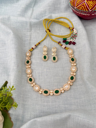 Kundan Designer Necklace Premium Short Set | N1280 - Mahilas