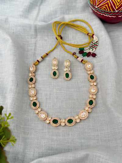 Kundan Designer Necklace Premium Short Set | N1280 - Mahilas