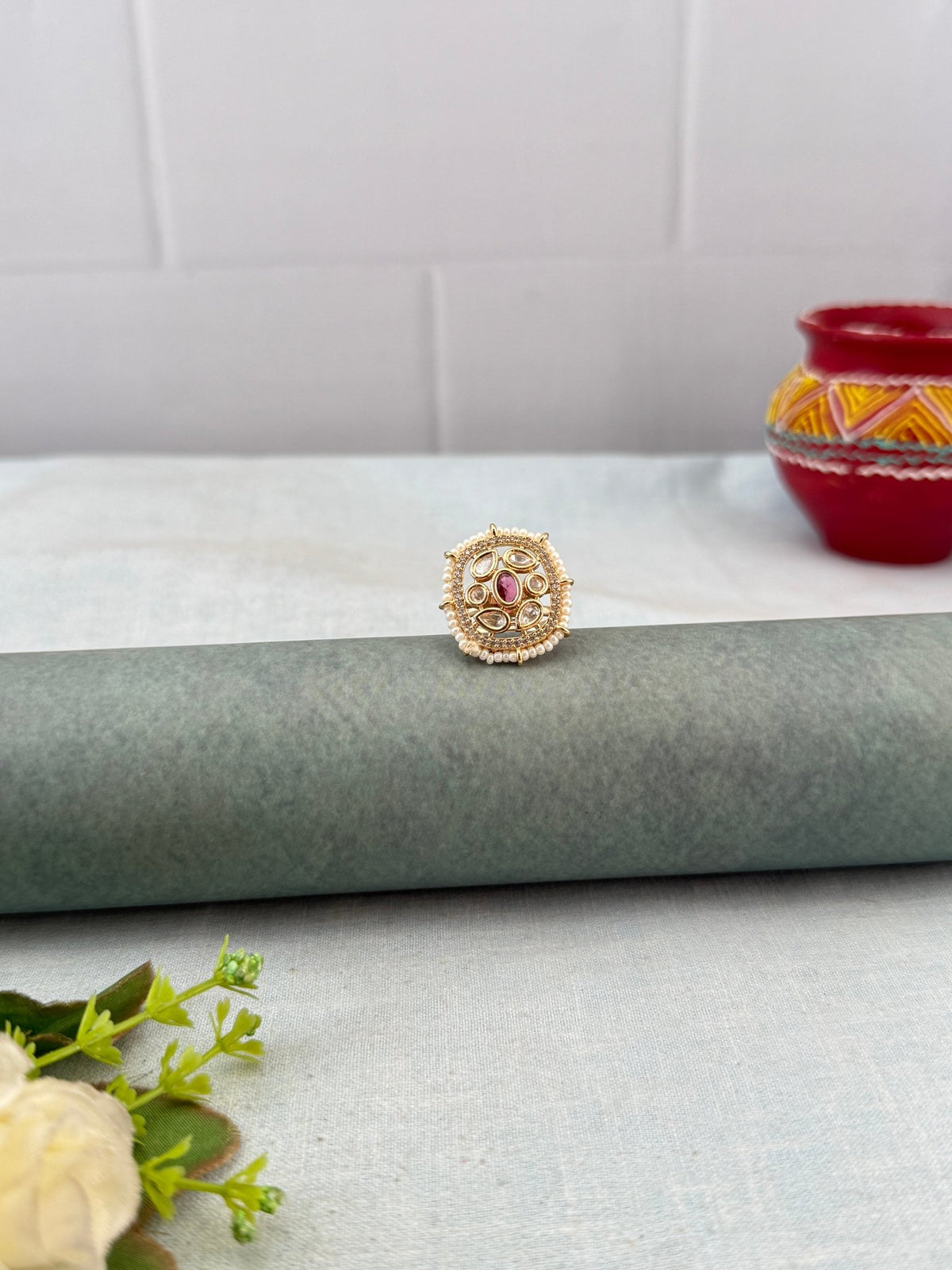 Kundan Finger Ring | F0022 - Mahilas