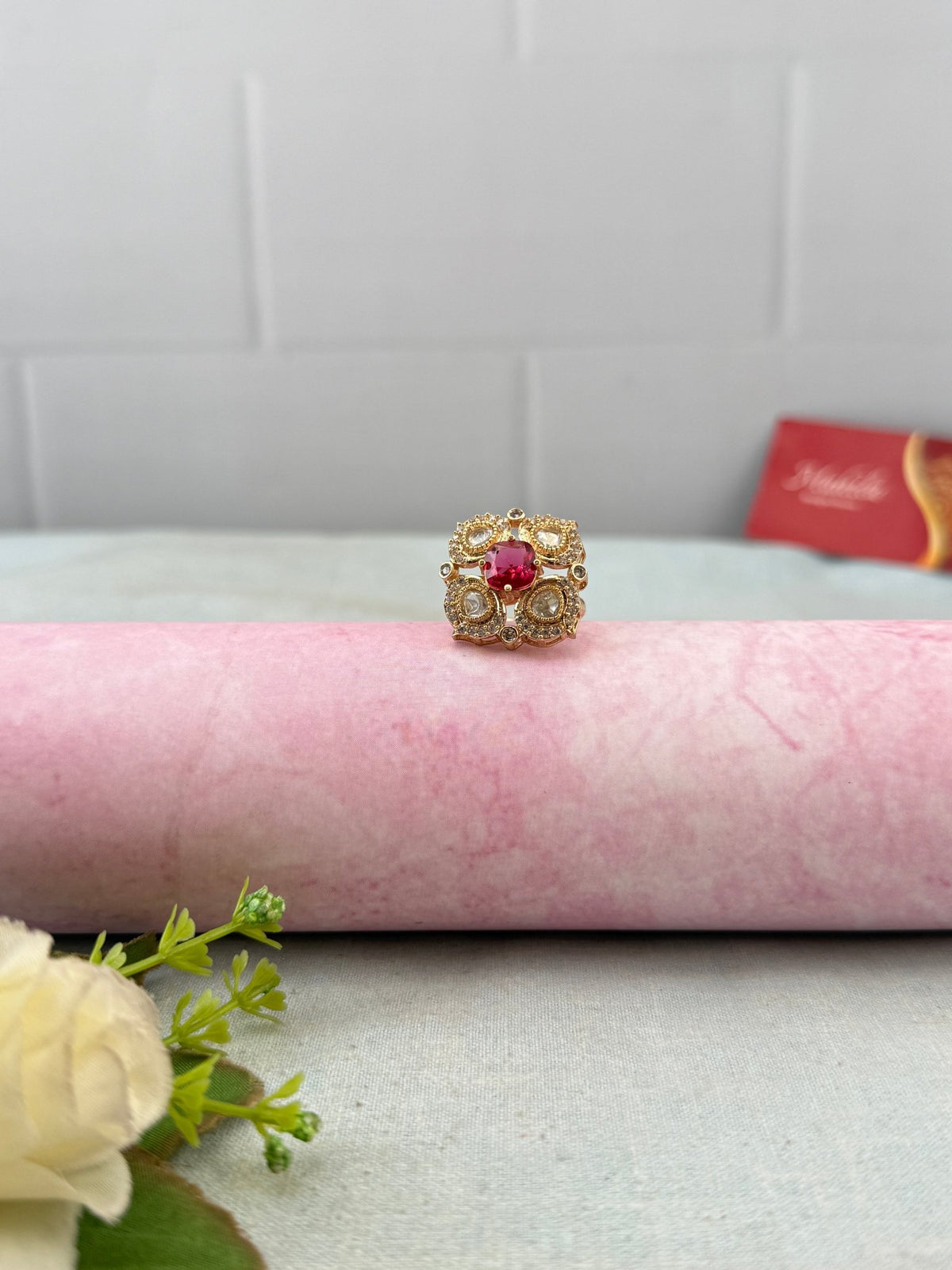 Kundan Finger Ring | F0029 - Mahilas