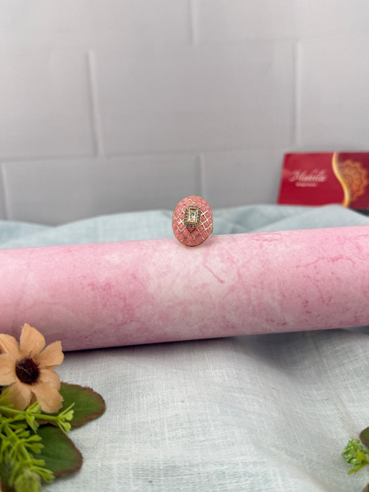 Kundan Finger Ring Premium | T0051 - Mahilas