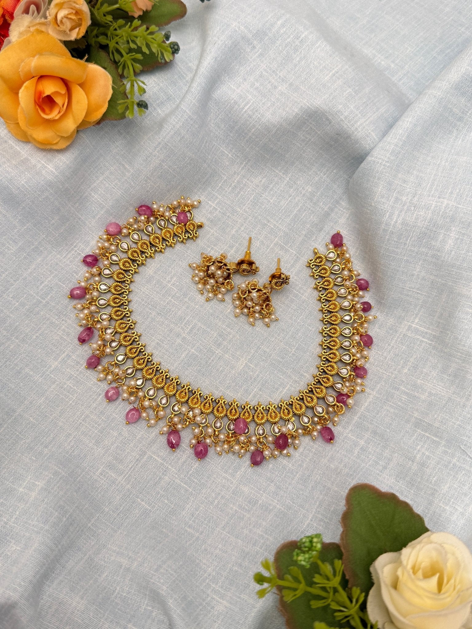 Kundan Jadau Necklace 1084 - Mahilas