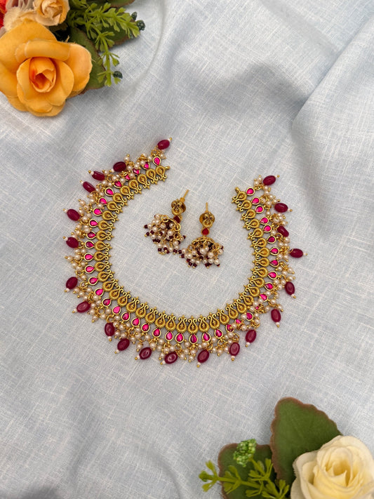 Kundan Jadau Necklace 1087 - Mahilas