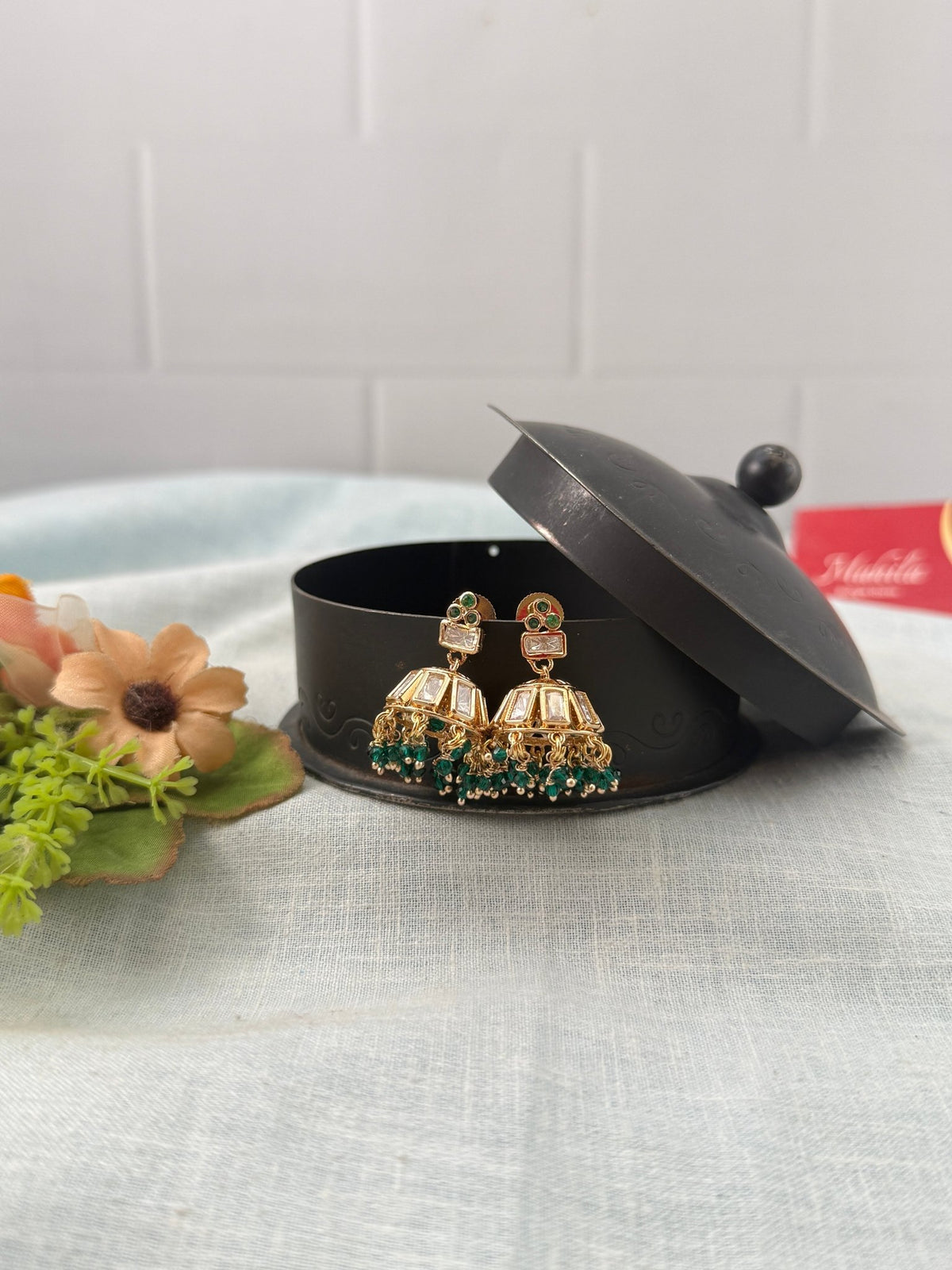Kundan Jhumka Style Earrings | E0243 - Mahilas