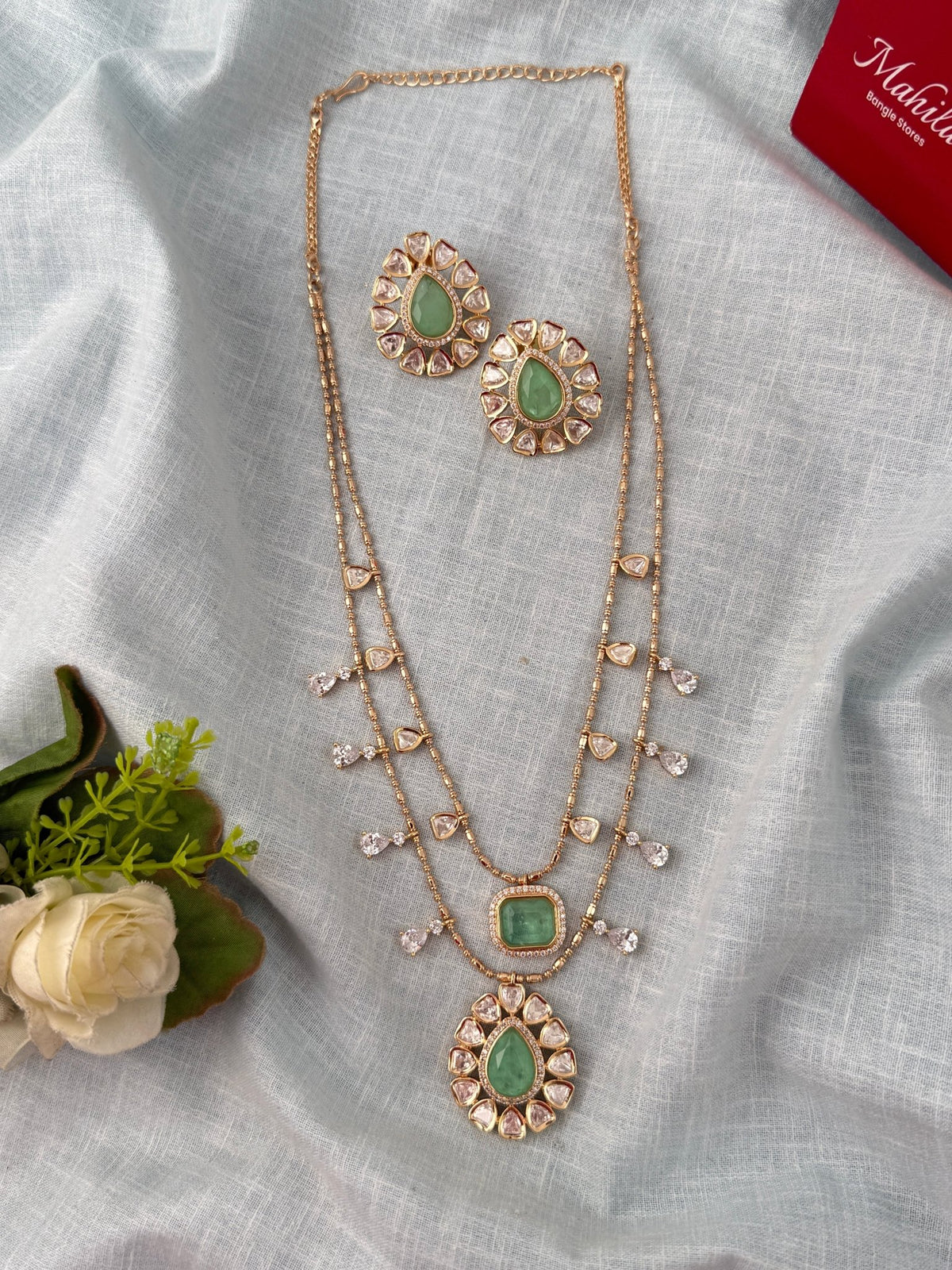 Kundan Layered Necklace Luxurious Long Set | C0039 - Mahilas