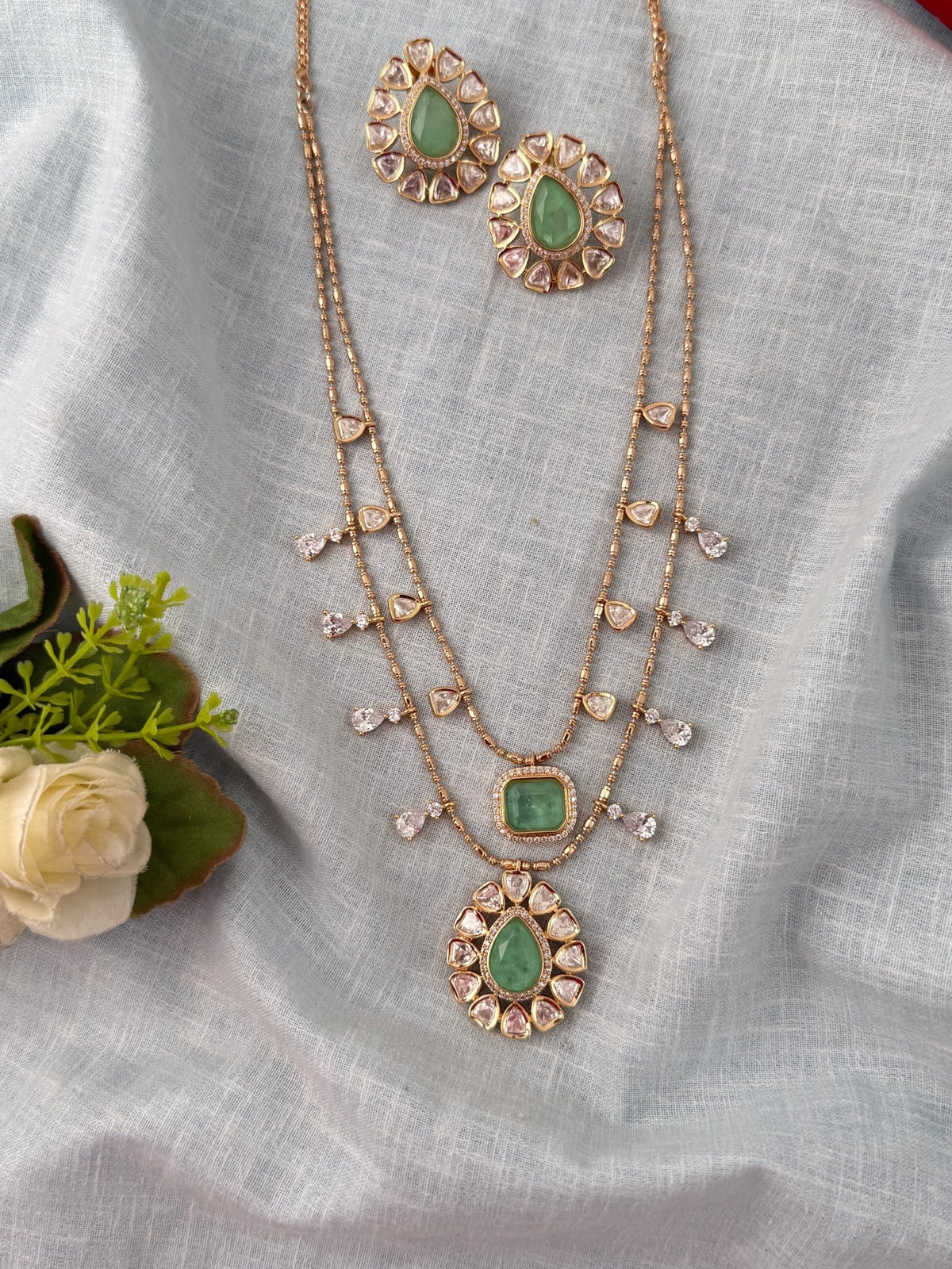 Kundan Layered Necklace Luxurious Long Set | C0039 - Mahilas
