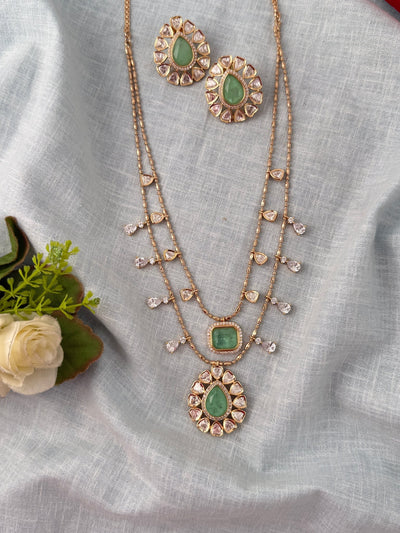 Kundan Layered Necklace Luxurious Long Set | C0039 - Mahilas