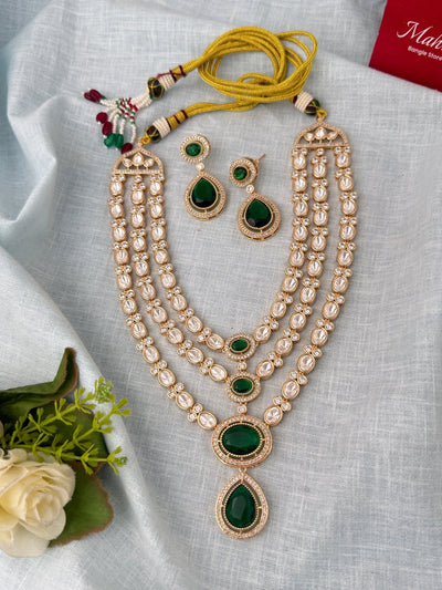 Kundan Layered Necklace Luxurious Long Set | N0969 - Mahilas
