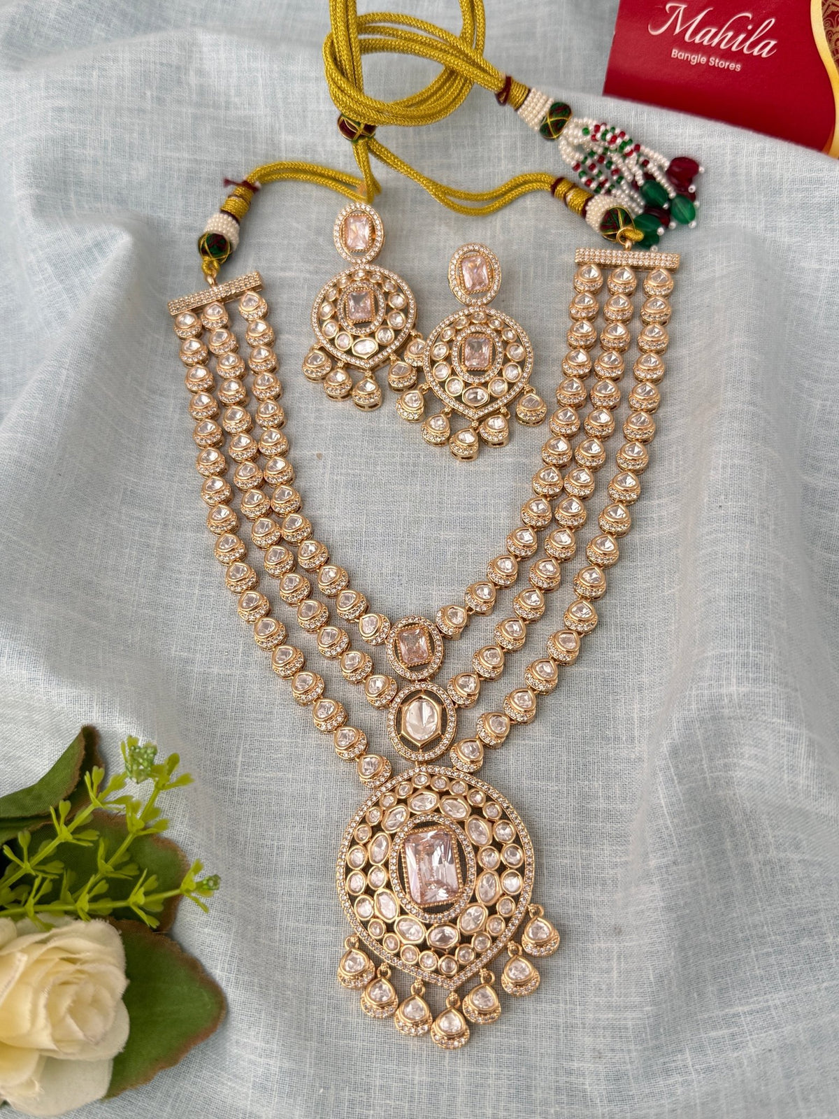 Kundan Layered Necklace Luxurious Long Set | N0981 - Mahilas