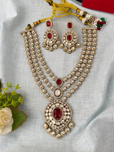 Kundan Layered Necklace Luxurious Long Set | N0984 - Mahilas
