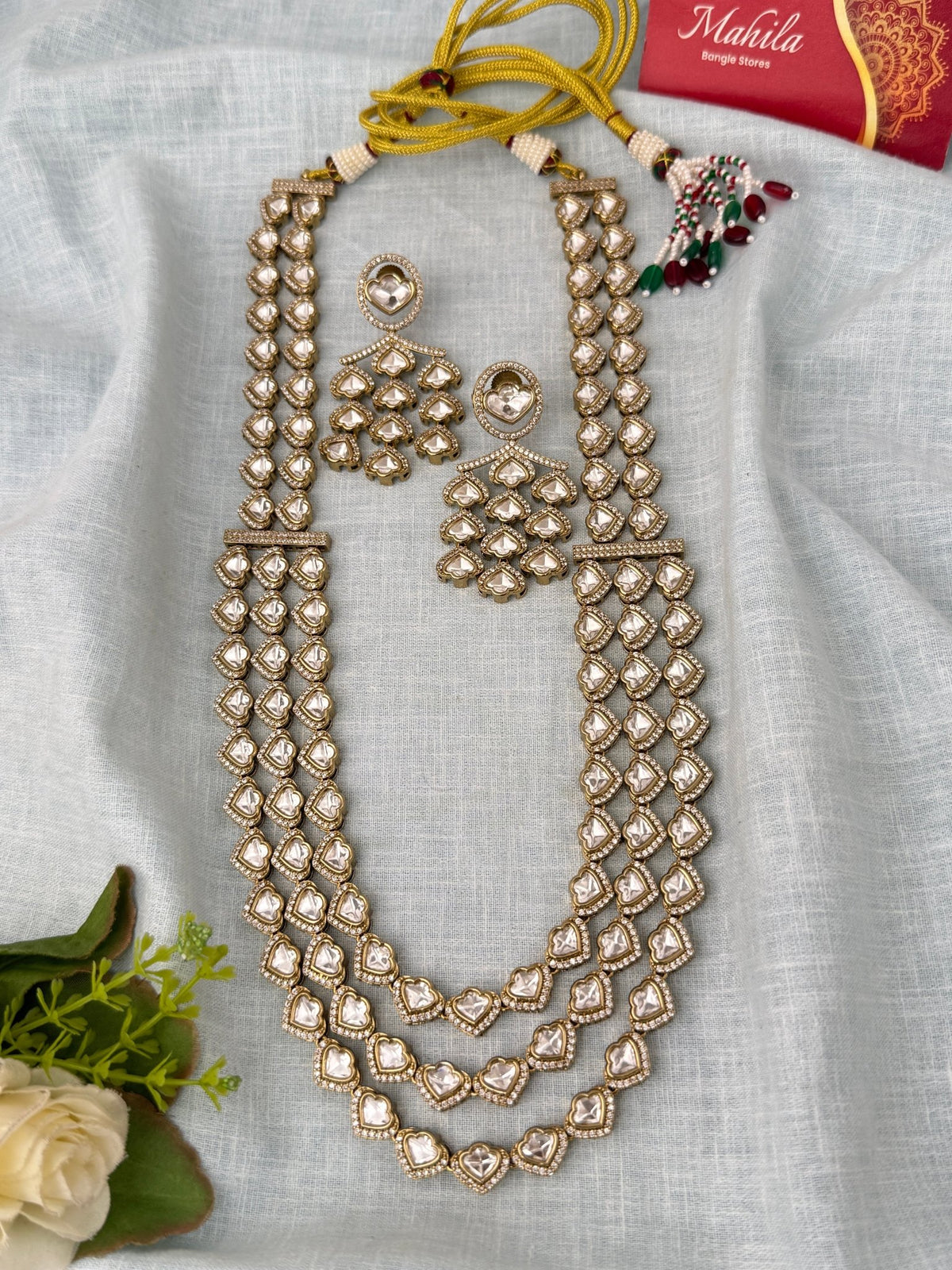 Kundan Layered Necklace Luxurious Long Set | N1032 - Mahilas