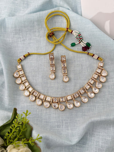 Kundan Layered Necklace Premium Short Set | N0948 - Mahilas