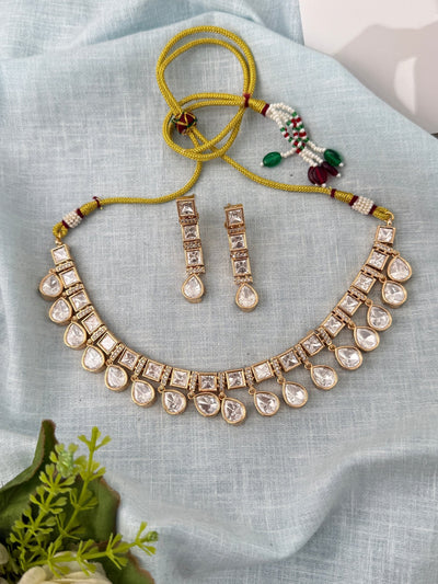 Kundan Layered Necklace Premium Short Set | N0948 - Mahilas
