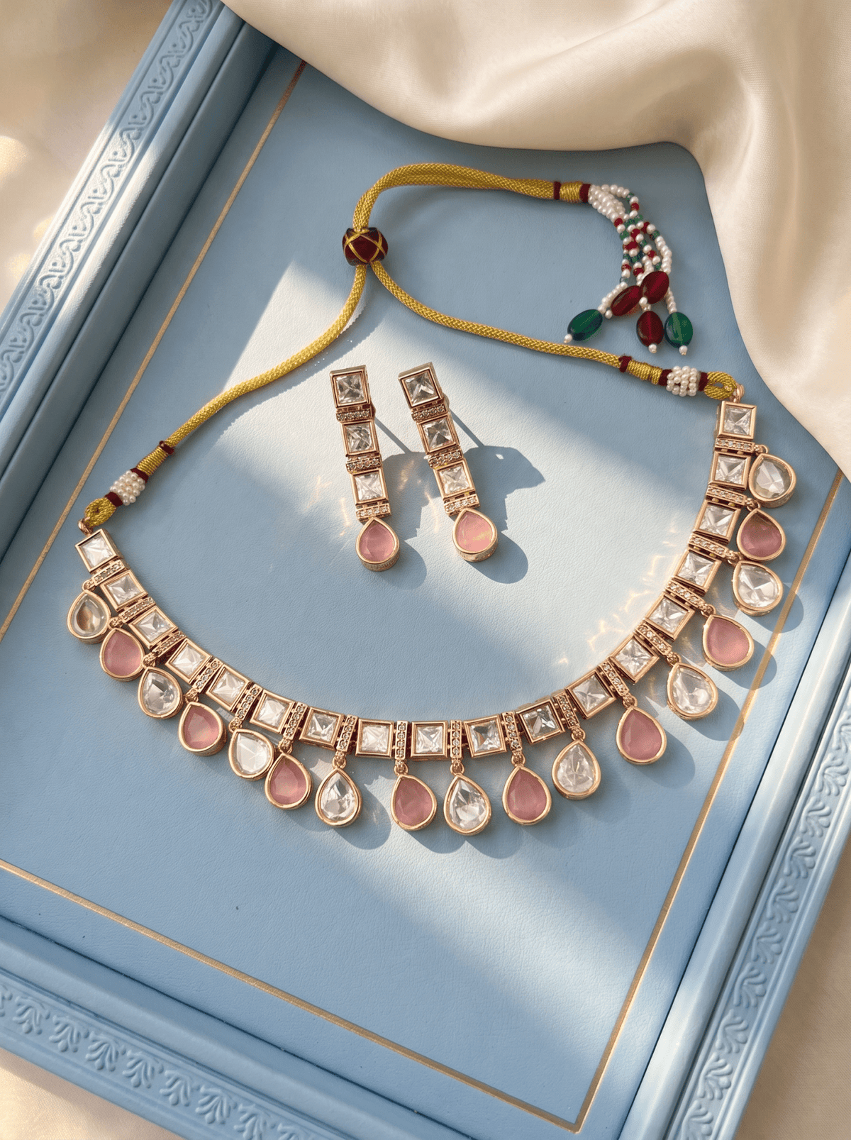 Kundan Layered Necklace Premium Short Set | N0952 - Mahilas