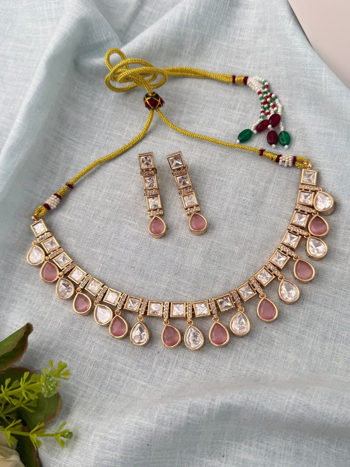 Kundan Layered Necklace Premium Short Set | N0952 - Mahilas