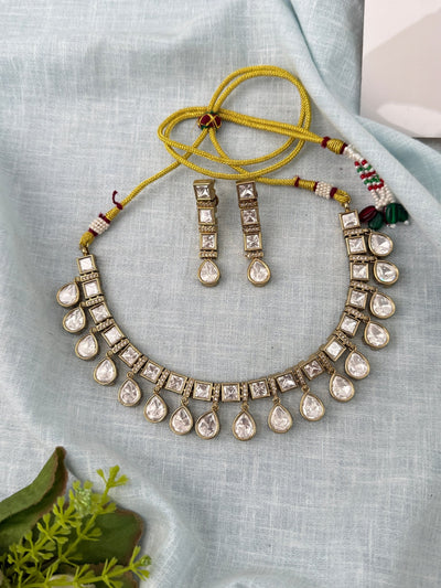 Kundan Layered Necklace Premium Short Set | N0953 - Mahilas