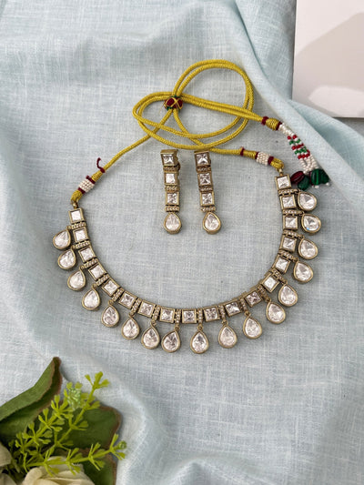 Kundan Layered Necklace Premium Short Set | N0953 - Mahilas