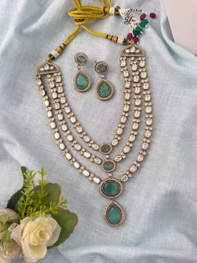 Kundan Layered Necklace Premium Short Set | N0975 - Mahilas