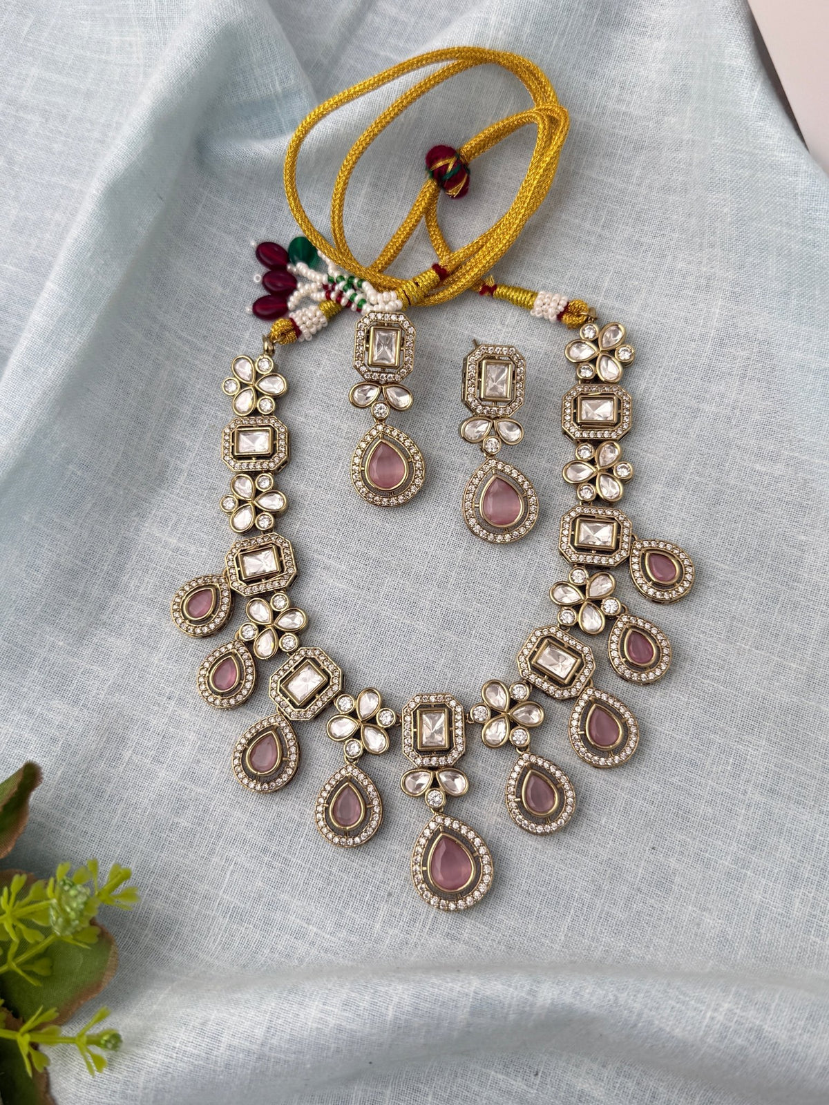 Kundan Layered Necklace Premium Short Set | N0996 - Mahilas