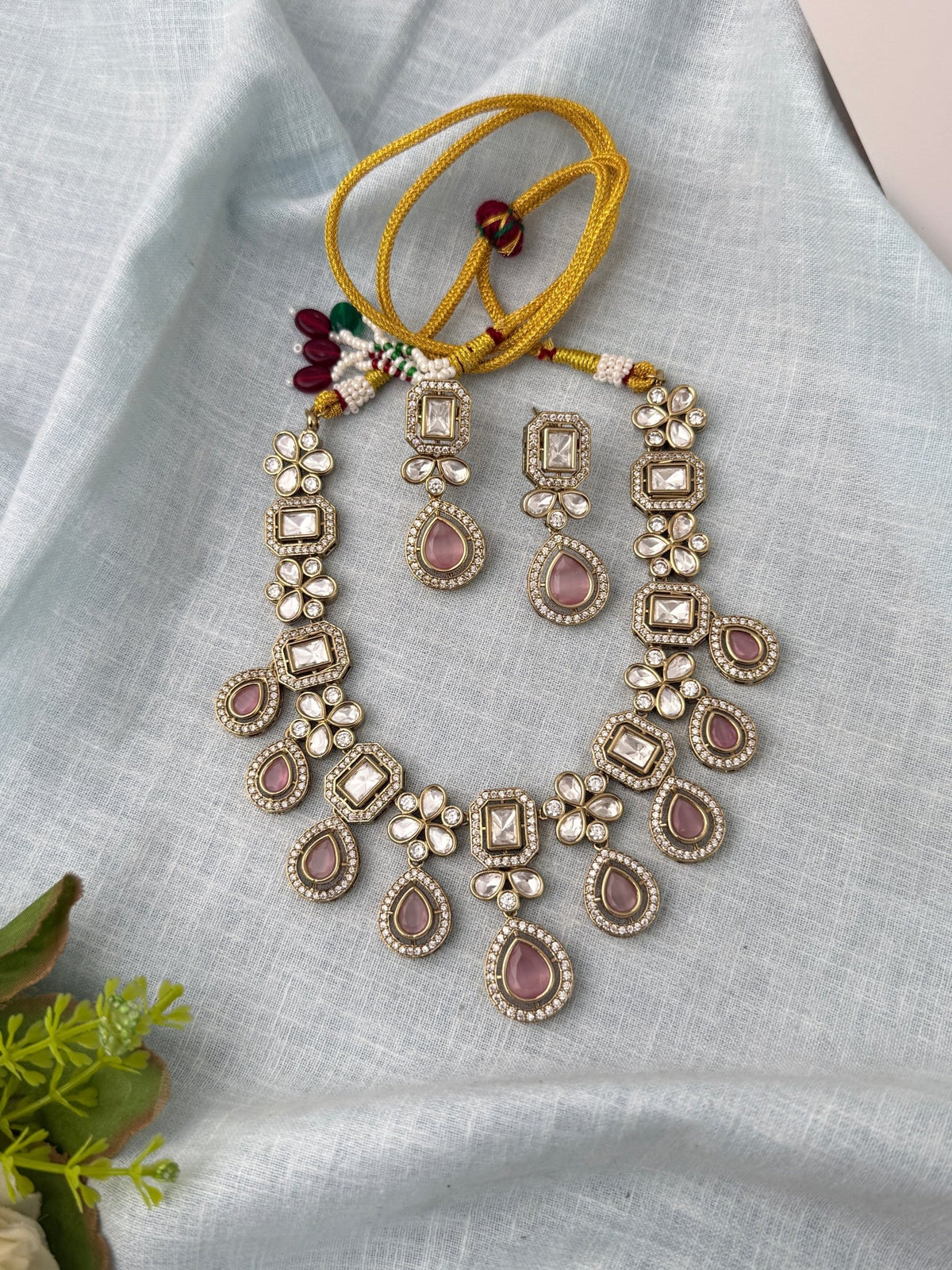 Kundan Layered Necklace Premium Short Set | N0996 - Mahilas