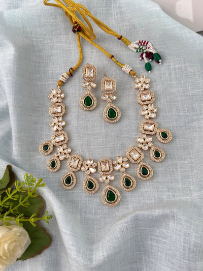 Kundan Layered Necklace Premium Short Set | N0998 - Mahilas