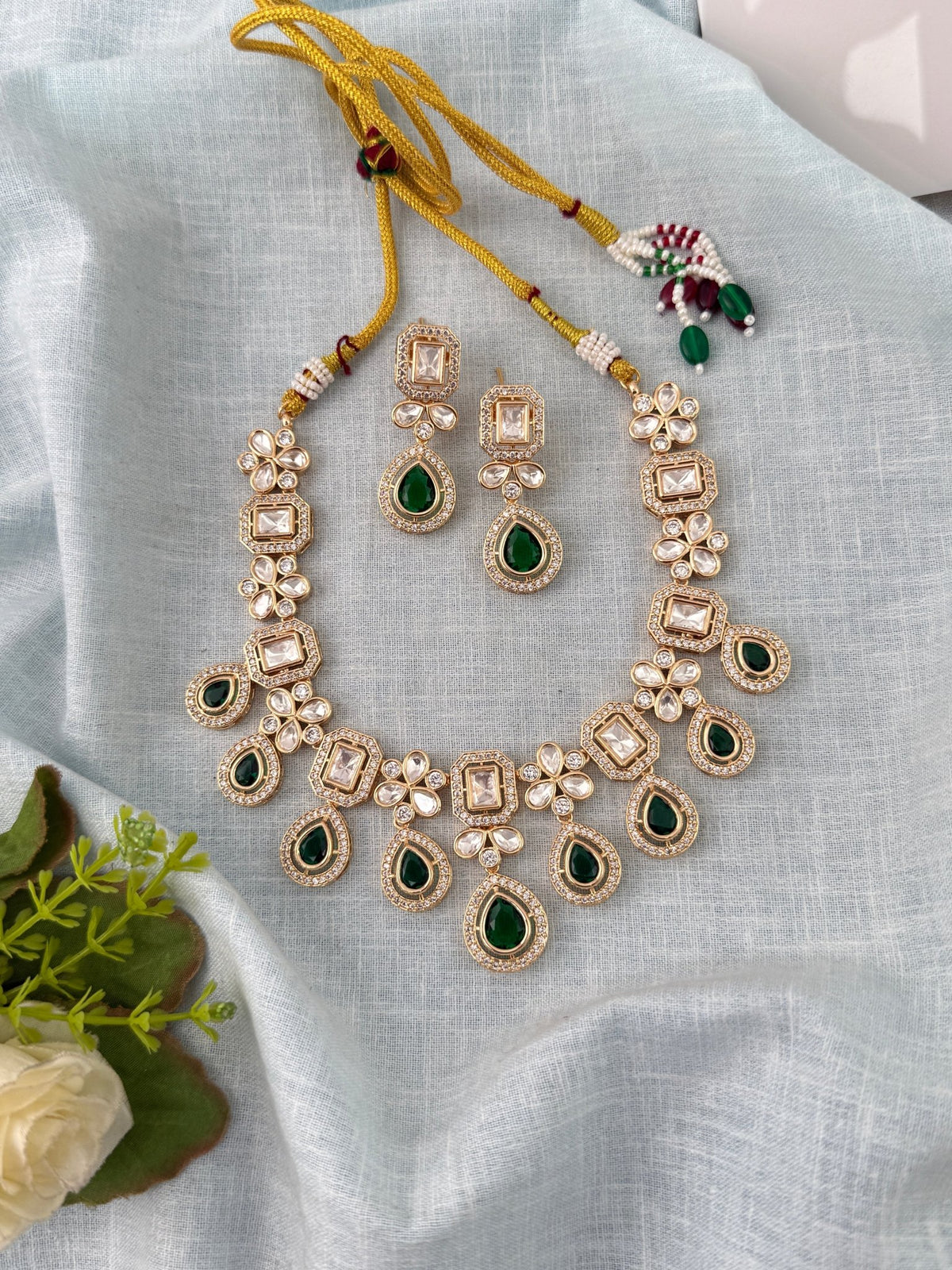 Kundan Layered Necklace Premium Short Set | N0998 - Mahilas