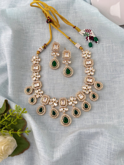 Kundan Layered Necklace Premium Short Set | N0998 - Mahilas