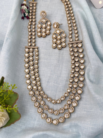 Kundan Layered Necklace Premium Short Set | N1068 - Mahilas