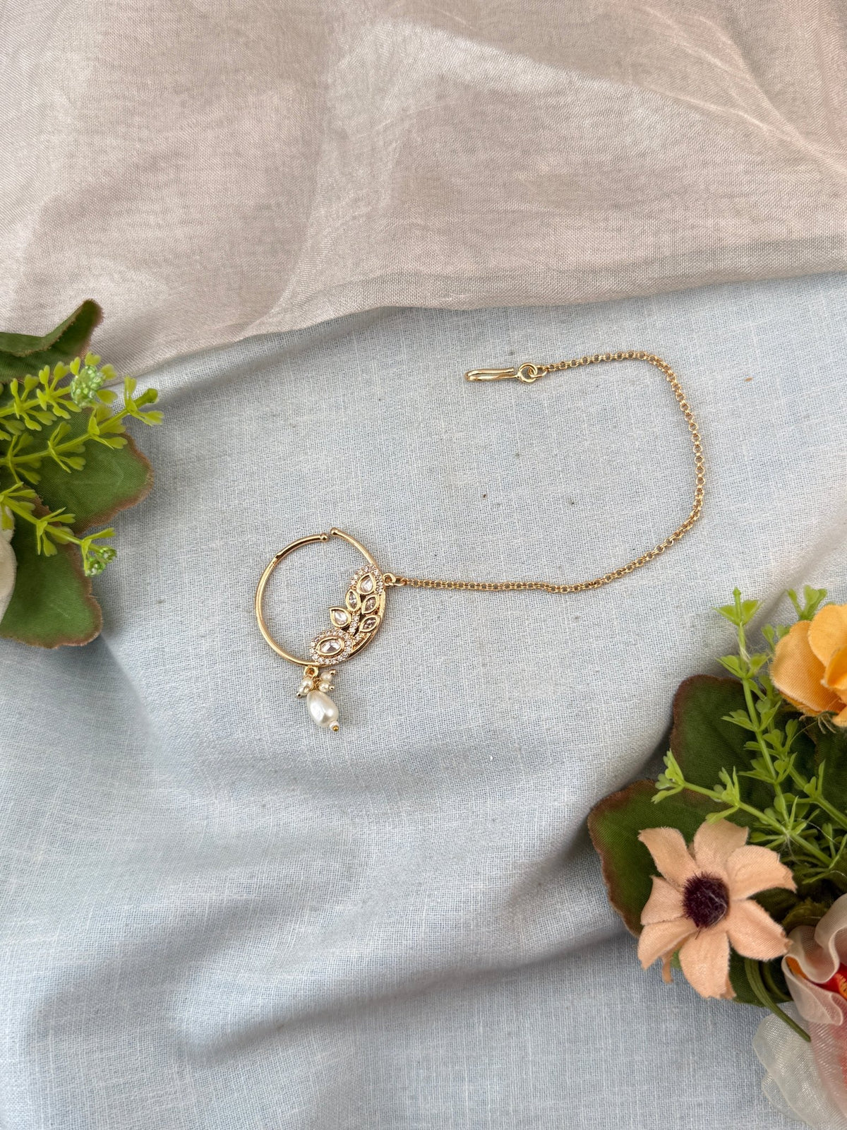 Kundan Nathu Nose Ring | O0027 - Mahilas