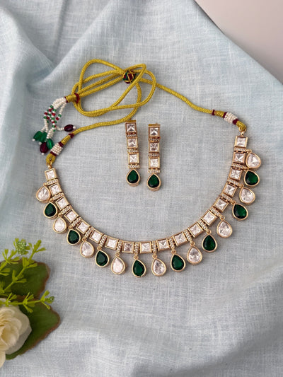 Kundan Necklace Premium Short Set | N0949 - Mahilas