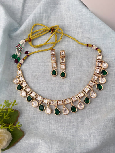 Kundan Necklace Premium Short Set | N0949 - Mahilas