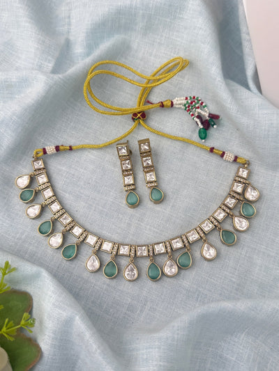 Kundan Necklace Premium Short Set | N0956 - Mahilas