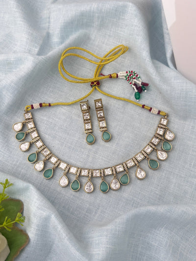 Kundan Necklace Premium Short Set | N0956 - Mahilas