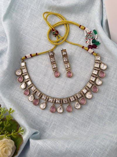 Kundan Necklace Premium Short Set | N0957 - Mahilas