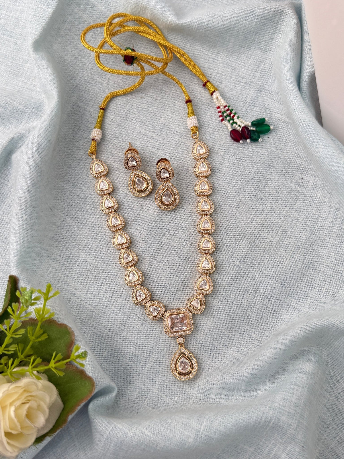 Kundan Necklace Premium Short Set | N0958 - Mahilas