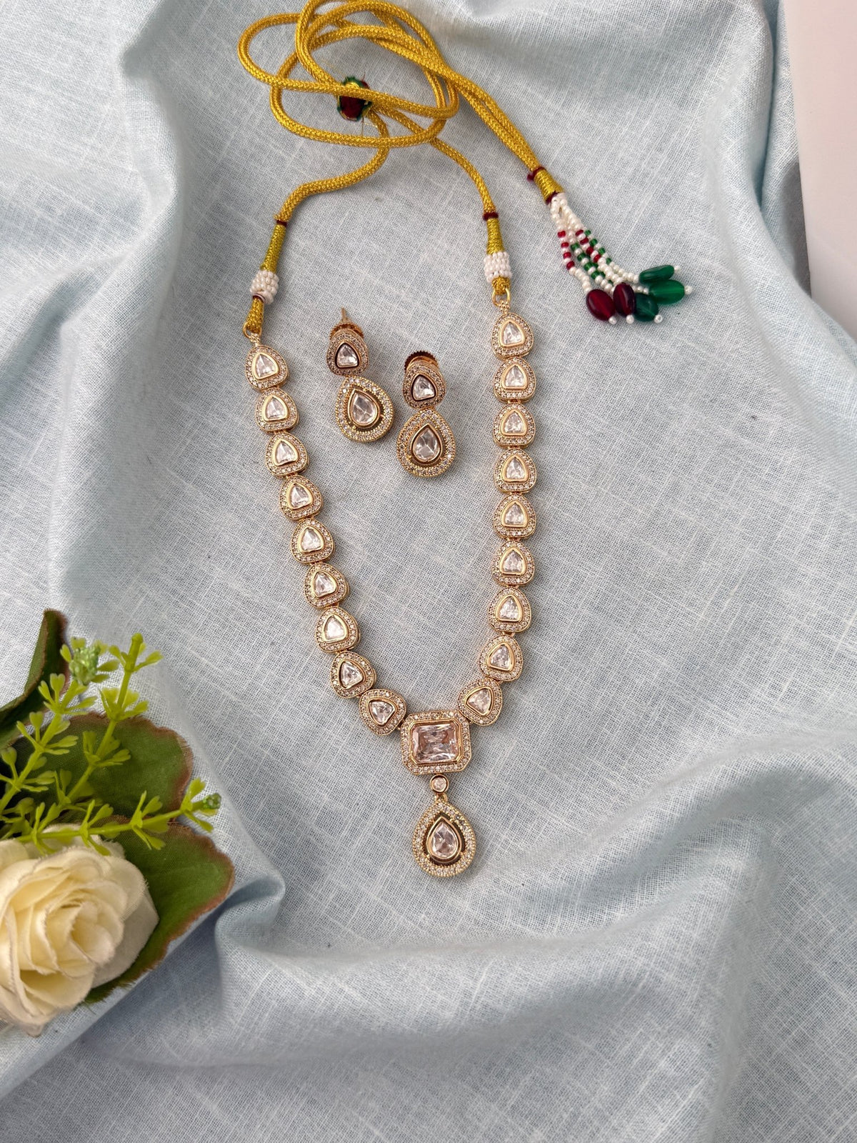 Kundan Necklace Premium Short Set | N0958 - Mahilas