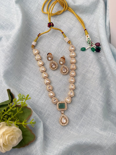 Kundan Necklace Premium Short Set | N0961 - Mahilas