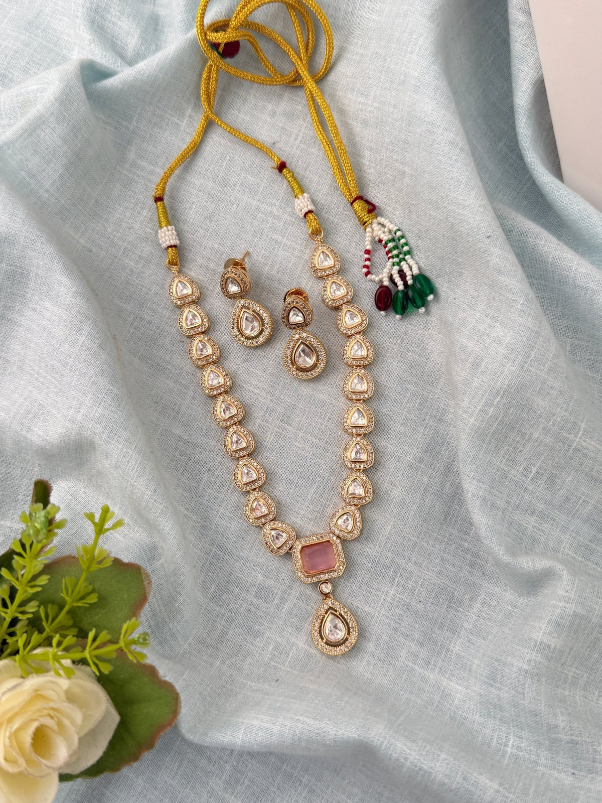 Kundan Necklace Premium Short Set | N0962 - Mahilas