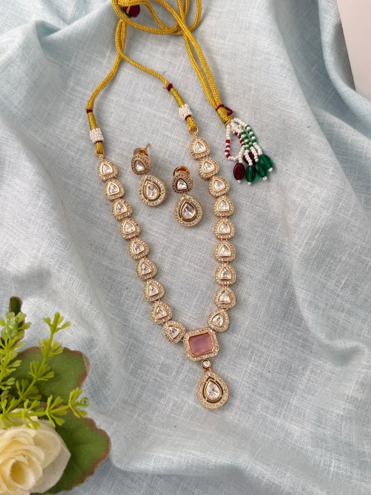 Kundan Necklace Premium Short Set | N0962 - Mahilas
